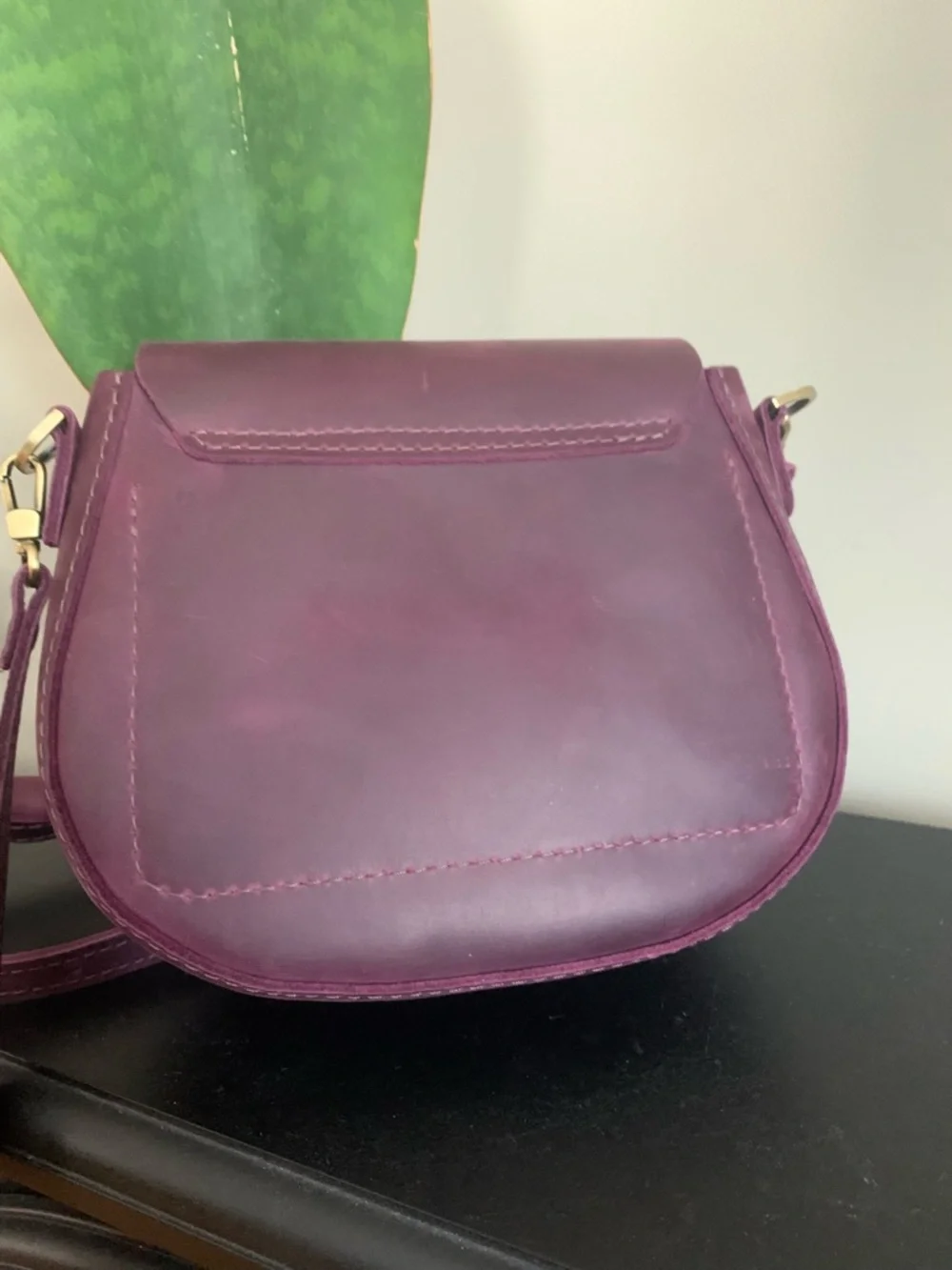 Portland Leather Goods small Monaco leather bag in Larkspur